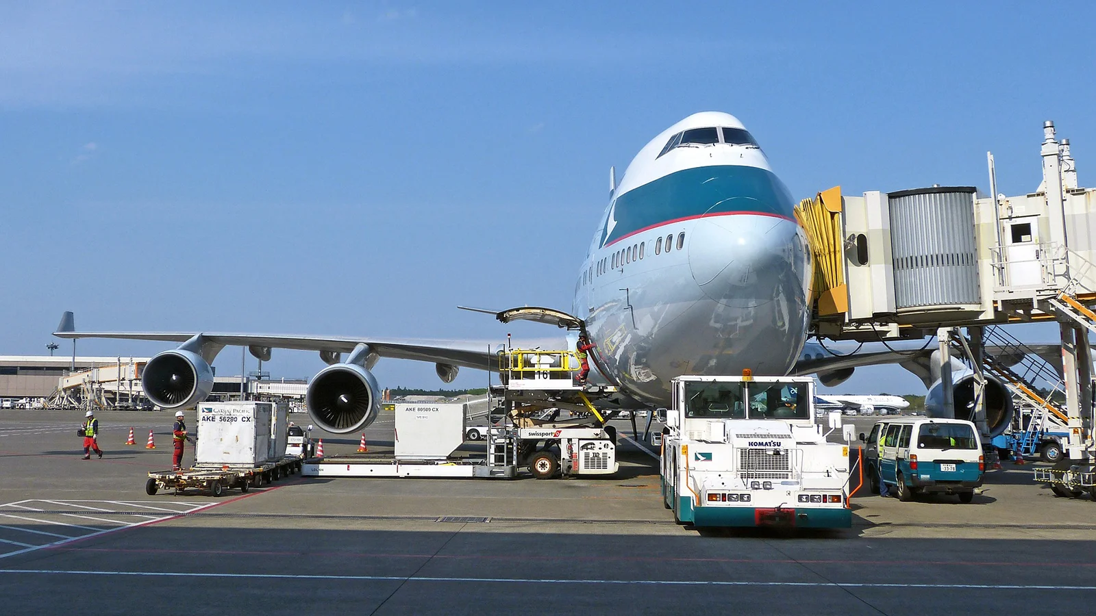 plane at the airport, welcoming guests